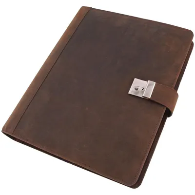 Produktbild von ALASSIO 31515 Leder Ringbuchmappe A4, Ringmappe 36 × 28 × 4,5 cm, Braun