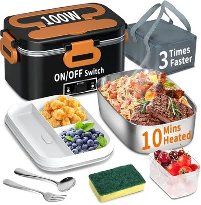 Produktbild von Elektrische Lunchbox 100W, 3in1, isoliert, 12V, orange/schwarz