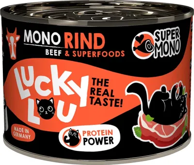 Produktbild von Lucky Lou SuperMono Rind Katzenfutter Katzennassfutter Nassfutter Katze monoprotein