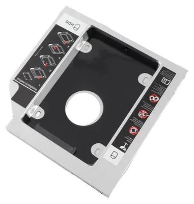 Obrázok produktu pre Hliníkový rámček pre pevný disk SATA (12,7 mm) s priehradkou pre SSD, optický adaptér pre DVD pre notebook