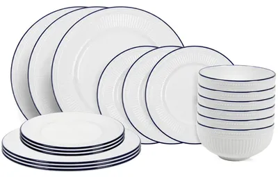 Immagine prodotto di Set di stoviglie Cookinglife Whitmore, 18 pezzi / per 6 persone - 6 piatti piani, 6 piatti da colazione e 6 ciotole
