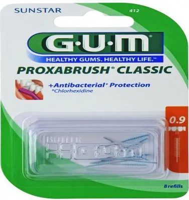 Obrázek produktu pro Gumové mezizubní kartáčky 0 9 mm 8 kusů náplní