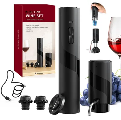 Elektrisches Weinöffner-Set, 7-in-1, wiederaufladbar, mit Belüfter