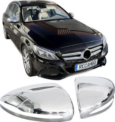 Zdjęcie produktu dla Chromowane nakładki lusterek ze stali nierdzewnej pasujące do Mercedes GLC | X253 | BJ 2015-2022