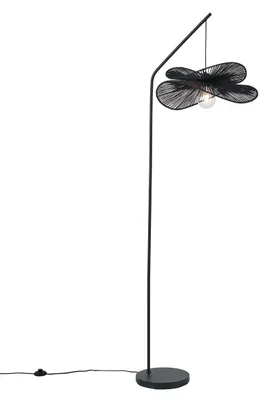 Zdjęcie produktu dla Lampa podłogowa Art Deco czarna z czarnym kloszem - Nest
