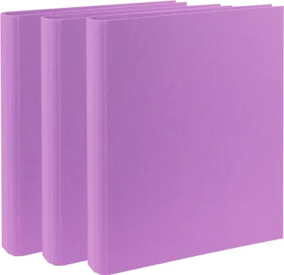 Produktbild von Ordner DINA4 schmal, Ringordner inkl. Klarsichtfolien (Lila) (3 Stk.)