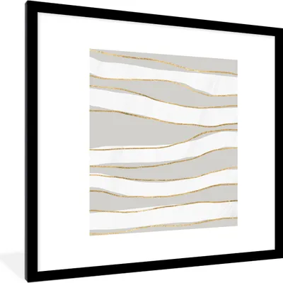 Produktbild von MuchoWow® Gerahmtes Poster Linie - Abstrakt - Muster 40x40 cm - Poster mit Schwarzem Bilderrahmen Wandposter Rahmen Foto Bilder - Poster - Plakat im Rahmen