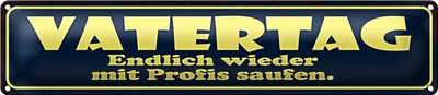 Produktbild von Blechschild Spruch 46x10cm Vatertag endlich saufen Dekoration
