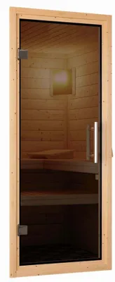 Produktbild von Karibu Türpaket 38 + 40 mm Sauna Graphit Ganzglas