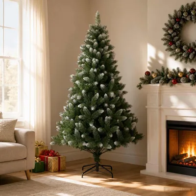 Image de Arbre de Noël artificiel, 120 cm, en PVC et métal, de couleur verte