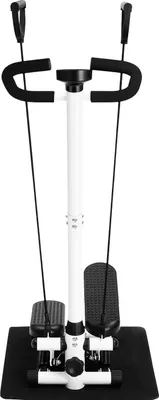 Produktbild von Steppgerät - Fitness Stepper mit Haltegriff - Widerstandsbänder - Digitaldisplay - Belastbar bis 150 kg - Heimtrainer für Zuhause - Schwarz