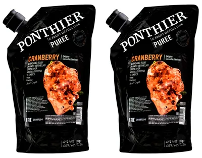 Produktbild von Ponthier CRANBERRY PÜREE Moos-Beeren-Frucht-Püree 2x 1KG