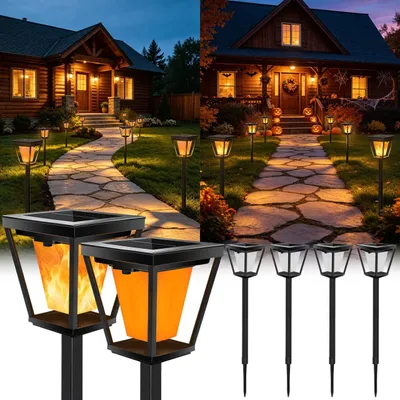 Obrázek produktu pro 6 kusů solárních lamp pro venkovní použití s blikajícím efektem plamene