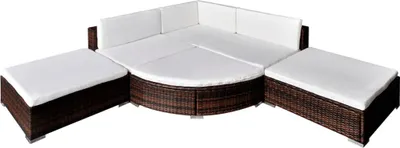 Produktbild von vidaXL 6-tlg. Garten-Lounge-Set mit Auflagen Poly Rattan Braun