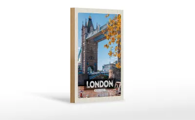 Produktbild von Holzschild Reise 12x18cm London UK Big Ben Reiseziel Schild