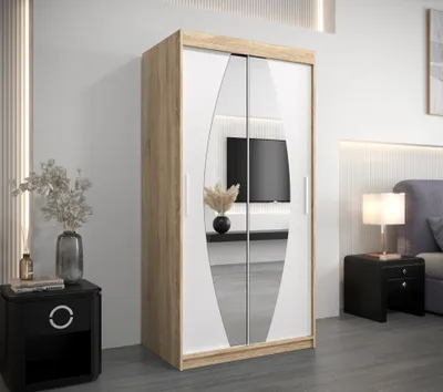 Obrázek produktu pro MINIO Šatní skříň 100 cm ELYPSE Sonoma Dub / Matná bílá