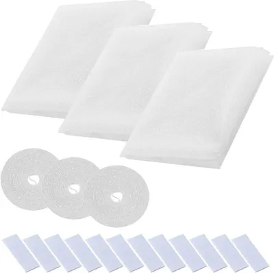 Produktbild von Fliegengitter Fenster 3 Stück – 150x200 cm Mückennetz, Insektenschutz für Fenster, Weiß