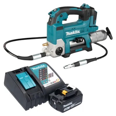 Zdjęcie produktu dla Smarownica akumulatorowa Makita DGP 180 RT1 18 V 690 bar + 1x akumulator 5,0 Ah + ładowarka
