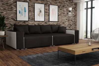 Produktbild von Big Sofa Couchgarnitur REGGIO Megasofa mit Schlaffunktion Weiss-Anthrazit
