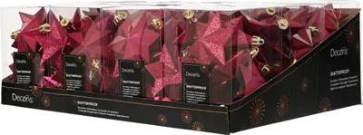 Produktbild von Christbaumschmuck Sterne 7cm Kunststoff 12 Stück - Festlich Rosa
