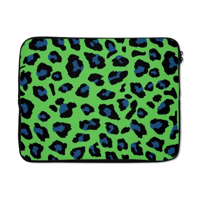 Produktbild von MuchoWow® Laptop Hülle 15 Zoll Panther Druck - Neon - Grün - Blau Laptoptasche - Laptoptasche - Sleeve - Rundum-Schutz