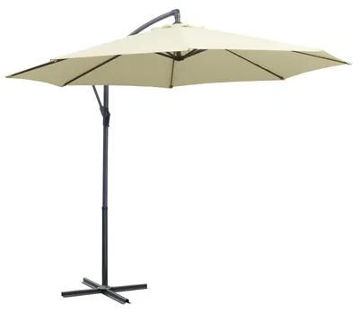 Produktbild von Gartenschirm mit Kreuzfu?, Metall und Polyester, 3 x 2,5 m, Beige