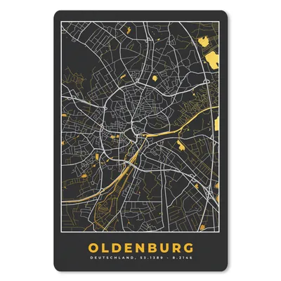 Produktbild von MuchoWow® Mauspad Mousepad Oldenburg - Deutschland - Gold - Stadtplan - Karte 18x27 cm - Mousepads - Maus Mat - Pad - Mausunterlage