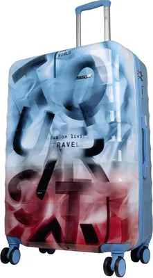 Produktbild von Hartschalen Trolley Koffer mit Dehnfalte  - Revona Blau mit Pink Gr. XL