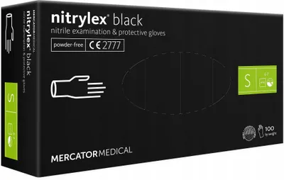 Productafbeelding van Nitrilhandschoenen, 100 stuks / Zwart / Maat: 7 - S / Merk: Nitrylex Zwart