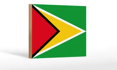 Produktbild von Holzschild Flagge Guyanas 18x12 cm Flag of Guyana Dekoration