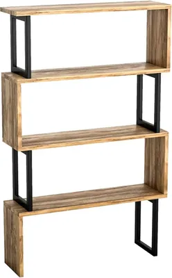 Produktbild von Bücherregal Wezen, Büroregal, Mobiler Buchhalter, Bücherbrett, 80x22h128 cm, Nussbaum
