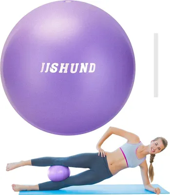 Produktbild von 25 cm Pilatesball - Kleine weiche Yogaball mit aufblasbarem Schlauch für das Heimtraining, Yoga und Fitness-Balance-Training