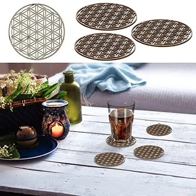 Produktbild von Untersetzer Blume des Lebens, 4er Set, 10cmD