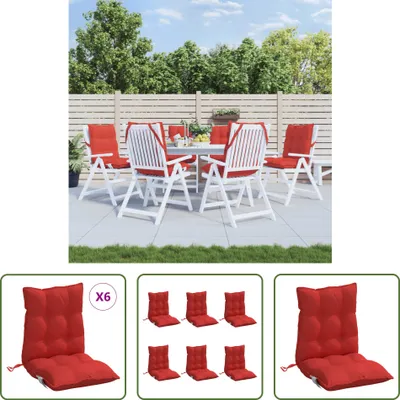 Produktbild von The Living Store Niedriglehner-Auflagen 6 Stk. Rot Oxford-Gewebe