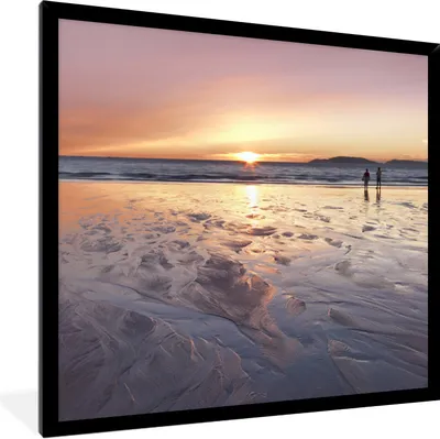 Produktbild von MuchoWow® Gerahmtes Poster Strand - Sonne - Meer 40x40 cm - Poster mit Schwarzem Bilderrahmen Wandposter Rahmen Foto Bilder - Mit Rahmen - Wanddekoration Schlafzimmer