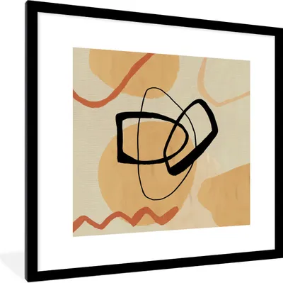 Produktbild von MuchoWow® Gerahmtes Poster Schwarz - Braun - Abstrakt 40x40 cm - Poster mit Schwarzem Bilderrahmen Wandposter Rahmen Foto Bilder - Poster - Plakat im Rahmen