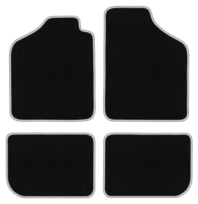 Immagine prodotto di Tappetini in moquette per Fiat Uno 1983-2001 (hatchback) – set 4 pezzi, nero/argento, su misura – Wielganizator CARLUX