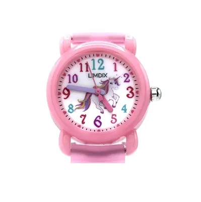 Produktbild von LIMDIX Quarzuhr Kinderuhr Unicorn Einhorn 3D Silikonarmband Rosa Pink Kids Armbanduhr
