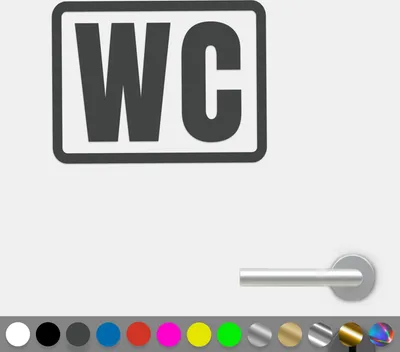 Produktbild von PantherPixel WC Aufkleber Badezimmer Symbol Zeichen Toilette Sticker Auto Geschenkidee Farbe Dunkelgrau