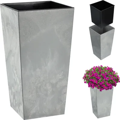 Produktbild von KADAX Blumentopf, Blumentopf, 47 cm, Abdeckung mit Einsatz, hoher Blumenständer