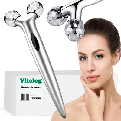 Zdjęcie produktu dla Vitolog Masażer Roller do Masażu Twarzy pod Oczy Szyi Podbródka 3d Liftingujący Wyszczuplający