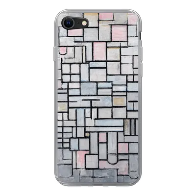 Produktbild von MuchoWow® Handyhülle Schutzhülle Hülle für iPhone 7 Komposition 6 - Mondrian - Kunst Silikon Softcase Handy Hülle - Kartenhalter
