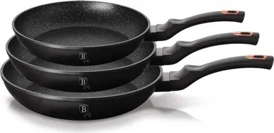 Immagine prodotto di Set Di 3 Teglie Berlingerhaus In Granito Rosa Nero Bh-6158