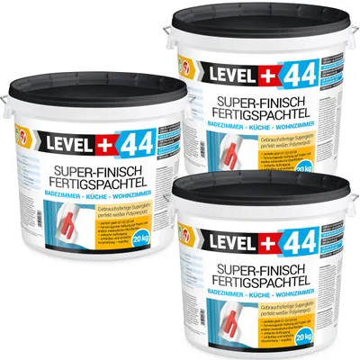 Zdjęcie produktu dla Gładź Polimerowa Śnieżnobiała Gotowa 60kg Łazienka Kuchnia Salon LEVEL Plus 44