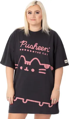 Obrázok produktu pre Pusheen - Dámske tričkové šaty NS6943 (L) (antracitová/ružová)