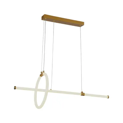 Produktbild von LED Pendelleuchte, Metall Gold, Kunststoff weiß, H 100 cm