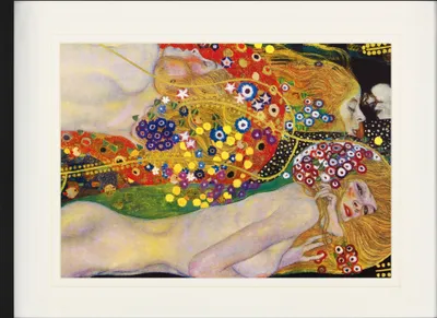 Zdjęcie produktu dla Gustav Klimt Obraz w ramie z delikatnym passe-partout | Obrazy ścienne | W ramie obrazu - Węże wodne II, 1904-1907 (60 x 80 cm)