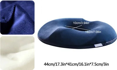 Produktbild von Bequem Orthopädischer Sitzring Hämorrhoiden Sitz Kissen Anti Dekubitus 44x41x7,5cm-Dunkelblau