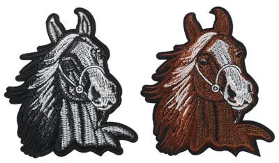 Productafbeelding van 2 Stuks Paardenhoofd Borduurpatches voor Kleding