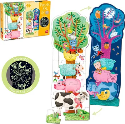 Produktbild von Jumbo GOULA - Puzzle XXL Farm Day & Night, 27 Stück(e), Tiere, 3 Jahr(e)